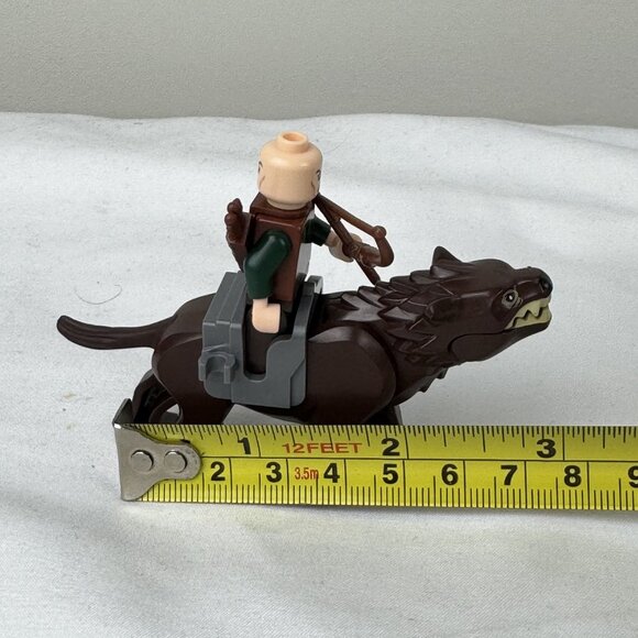 Lego LOTR Warg Black Nose The Hobbit Animal Minifigure w/ Mirkwood Elf Archer - Picture 7 of 8